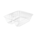 ClearPac Small Nacho Tray, 2 Compartments, 5 x 6 x 1.5, Clear, Plastic, 125/Bag, 4 Bags/Carton