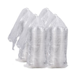 PresentaBowls Clear Dome Lids, 7.3" Diameter x 1.1" h, Clear, Plastic, 63 Lids/Bag, 4 Bags/Carton