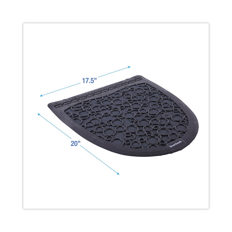 Disposable Urinal Floor Mat 2.0, Slip-Resistant Rubber, 17.5 x 20, Black, 6/Carton