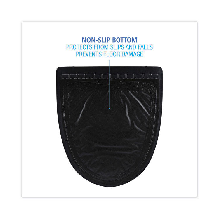 Disposable Urinal Floor Mat 2.0, Slip-Resistant Rubber, 17.5 x 20, Black, 6/Carton