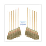 Parlor Broom, Yucca/corn Fiber Bristles, 56" Overall Length, Natural, 12/carton
