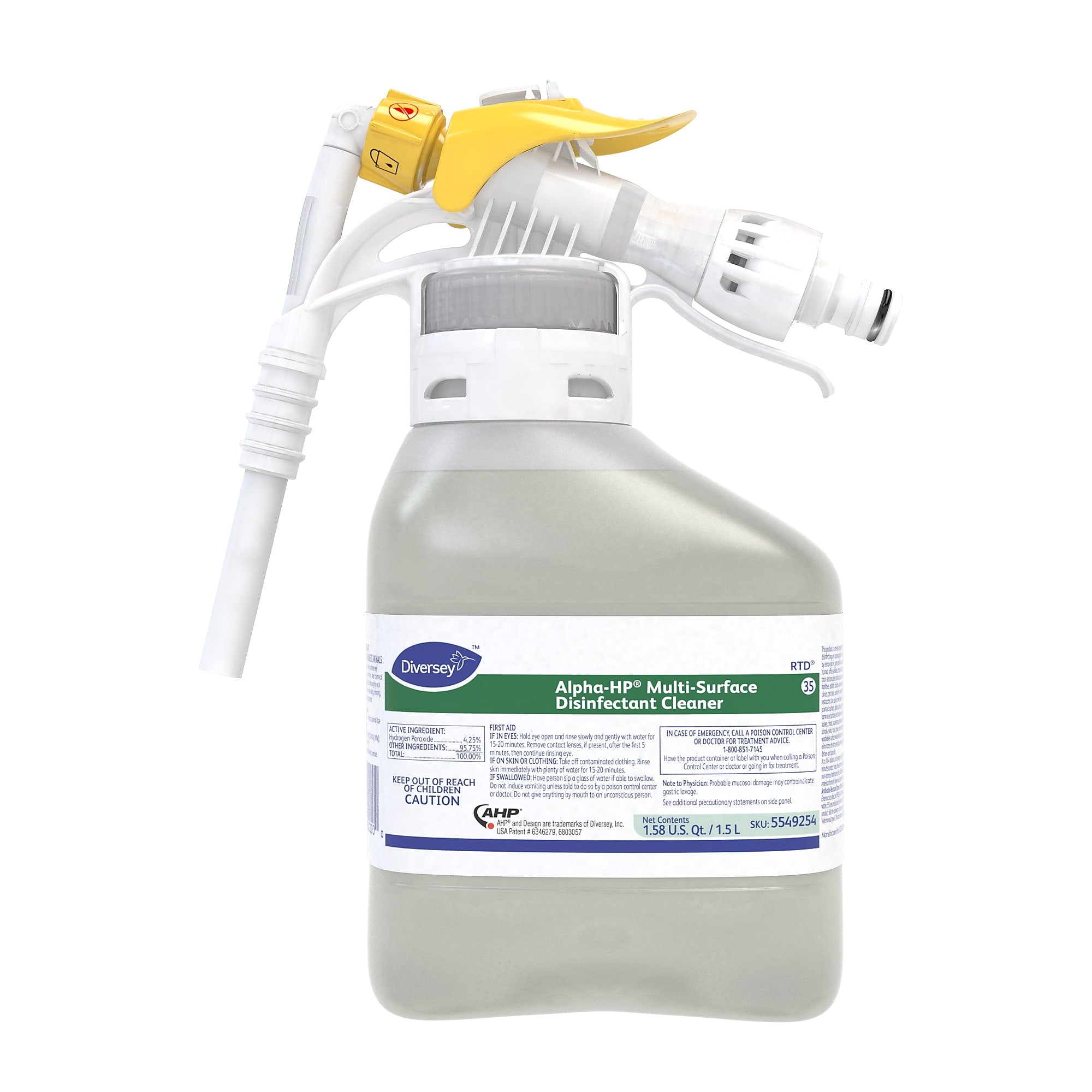 Alpha-HP 67 Disinfectant for Diversey RTD, Citrus, 1.5L / 1.58 U.S. Qt., 2/Carton (5549254)