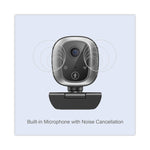 CyberTrack M1 HD Fixed Focus USB Webcam with AI Motion/Facial Tracking, 1920 Pixels x 1080 Pixels, 2.1 Mpixels, Black/Silver