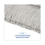 Disposable Dust Mop Head, Cotton, Cut-End, 60w X 5d
