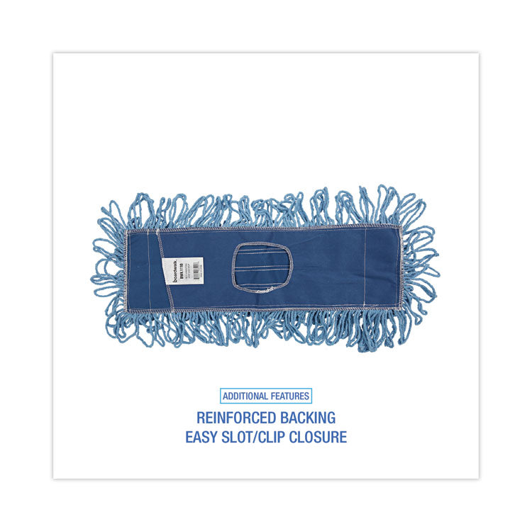 Mop Head, Dust, Looped-End, Cotton/synthetic Fibers, 18 X 5, Blue