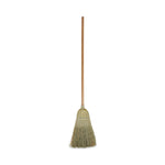 100% Corn Brooms, 60" Overall Length, Natural, 6/Carton
