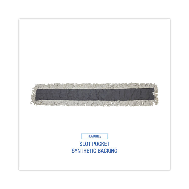 Disposable Dust Mop Head, Cotton, Cut-End, 60w X 5d