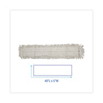 Mop Head, Dust, Disposable, Cotton/synthetic Fibers, 48 X 5, White