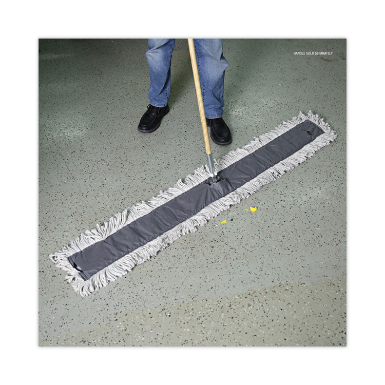 Disposable Dust Mop Head, Cotton, Cut-End, 60w X 5d