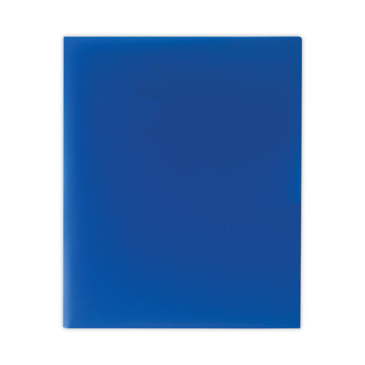 Two-Pocket Heavyweight Poly Portfolio Folder, 11 x 8.5, Blue, 25/Box
