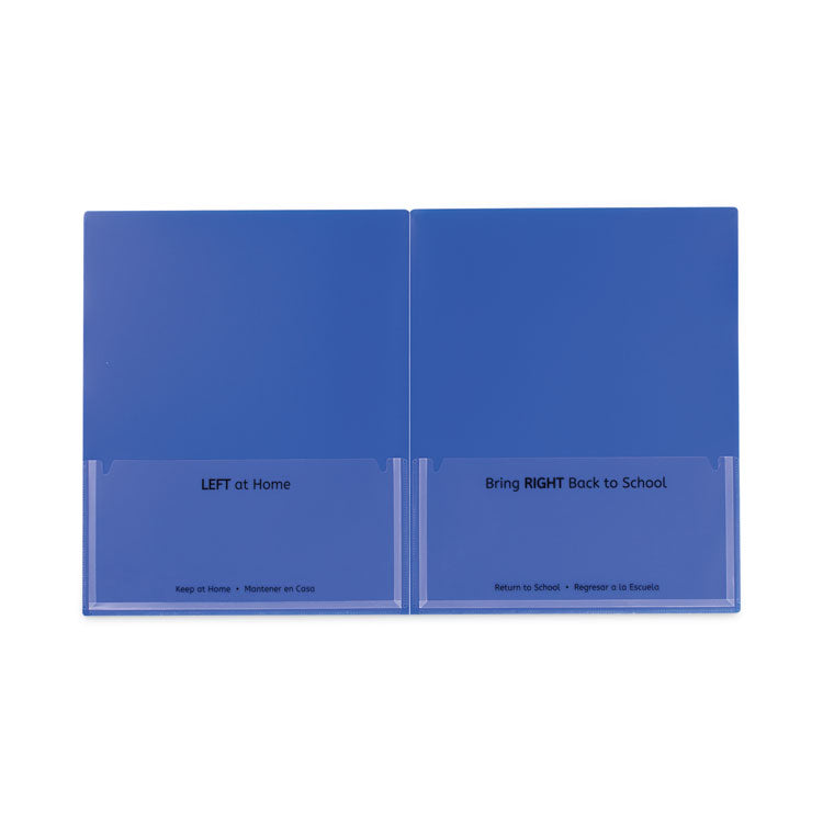 Classroom Connector Folders, 11 x 8.5, Blue, 25/Box