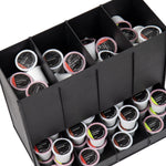 Mind Reader Plastic 4-Compartment Single Serve Coffee Pod Dispenser, 120 Pod Capacity, Black (CPODBK-BLK)
