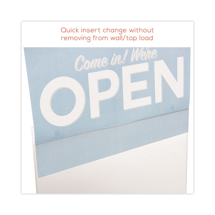 Classic Image Wall-Mount Sign Holder, Landscape, 11 x 8.5, Clear