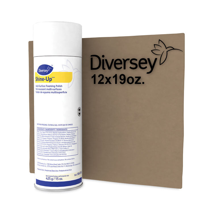 Shine-Uptm/mc Multi-Surface Foaming Polish, Lemon Scent, 15 Oz Aerosol Spray, 12/carton