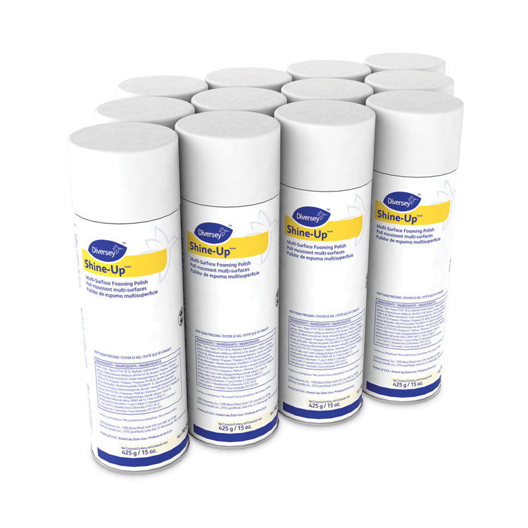 Shine-Uptm/mc Multi-Surface Foaming Polish, Lemon Scent, 15 Oz Aerosol Spray, 12/carton