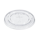 Straw-Slot Cold Cup Lids, Fits 9 oz to 20 oz Cold Cups, Plastic, Clear, 100/Pack