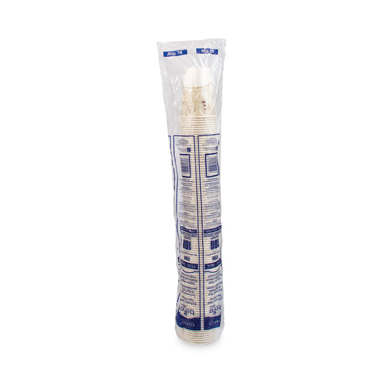 Symphony Design Wax-Coated Paper Cold Cups, 9 oz, White/Beige/Red, 100/Sleeve, 20 Sleeves/Carton