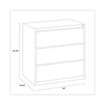 Lateral File, Three Legal/Letter/A4-Size File Drawers, 30" x 18.62" x 40.25", Black