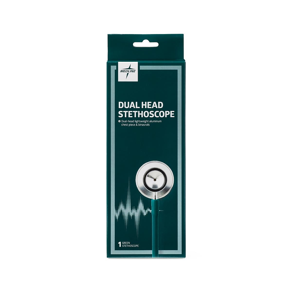 Medline Dual Head Stethoscope, Hunter Green (MDS926207)