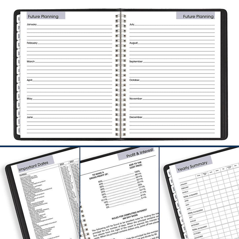 2026 AT-A-GLANCE DayMinder Executive 7" x 8.75" Weekly & Monthly Planner, Faux Leather Cover, Black (G545-00-26)