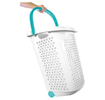 Home Logic 2.0-Bushel Rolling Hamper, Plastic, White, 2/Pack (2110HMLCO000443)