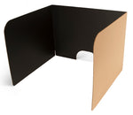 Classroom Products Foldable Cardboard Freestanding Privacy Shield, 19"H x 26"W, Black/Kraft, 20/Box (VB1920 BK)