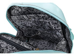 McKlein MOLINE Leather Laptop Backpack, Small, Aqua Blue (99668)
