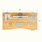 FlexiSpot E7COMMERCIAL 48''W Electric Rectangular Adjustable Bamboo Standing Desk, Bamboo/White (E7WCOMCR4824LBZB)
