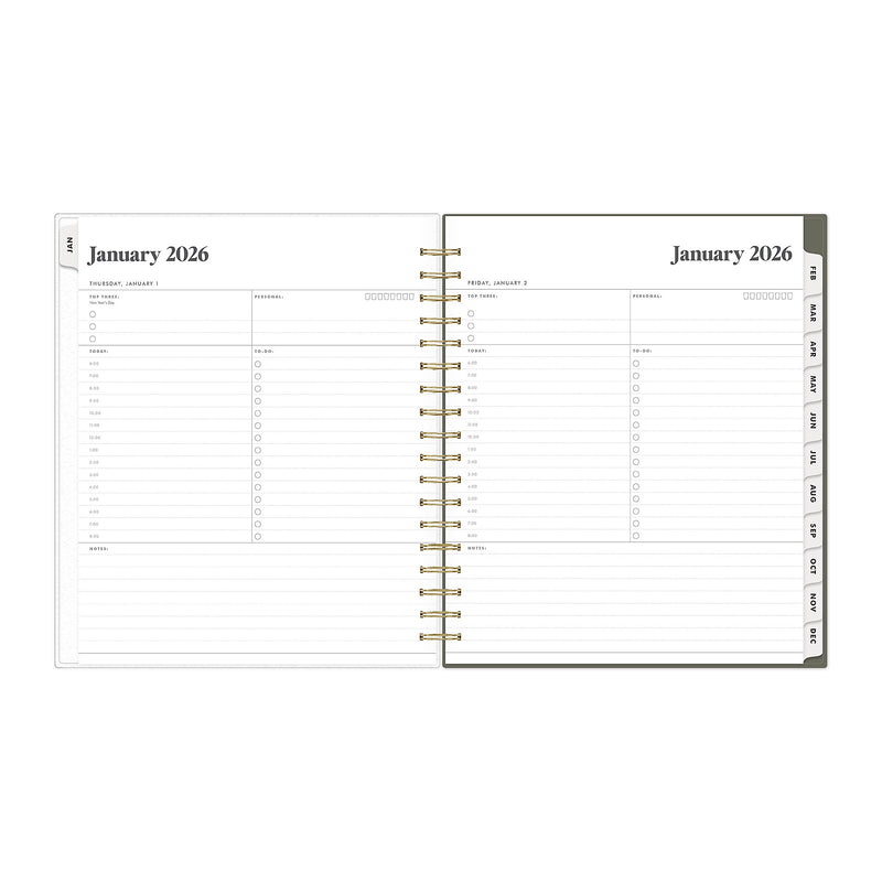 2026 Blue Sky The Everygirl Rue 8" x 10" Calendar Year Daily & Monthly Planner, Plastic Cover, Olive (152789)