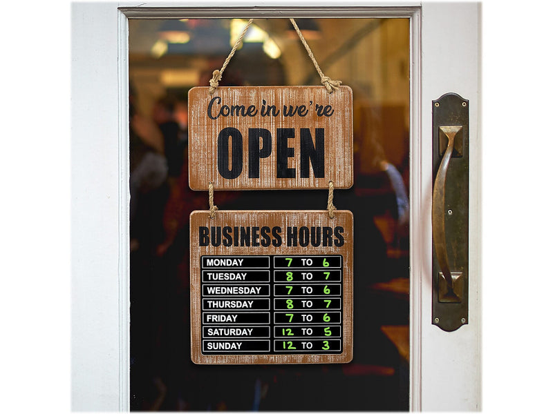 Excello Global Products Business Hours Outdoor Sign, 9.75" x 22.5", Multicolor (EGP-HD-0310)