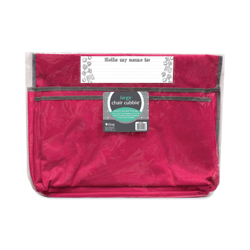 C-Line® Chair Cubbies for Most Classroom Chair Styles, Large, 18 x 13.25, Fabric/Vinyl, Sunset Red