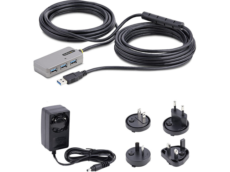 StarTech 4-Port USB 3.0 Extender Hub, Silver/Black (U01043-USB-EXTENDER)