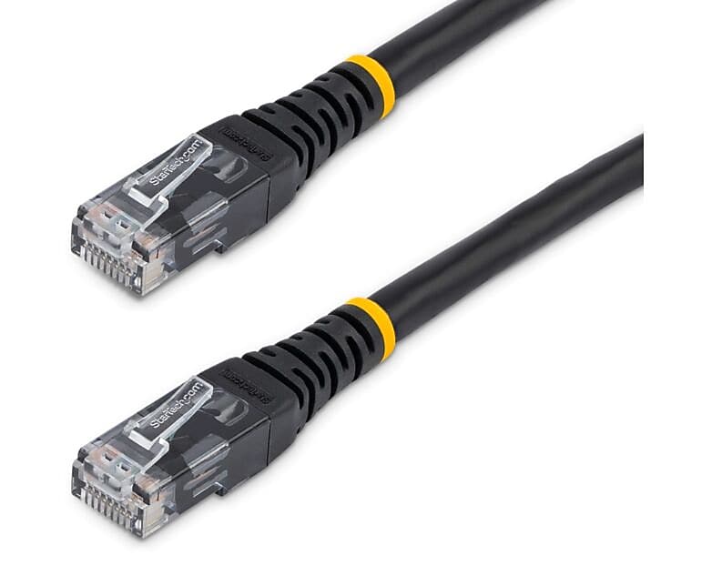 Startech 15' CAT-6 Ethernet Cable, 24 AWG, Black (C6PATCH15BK)