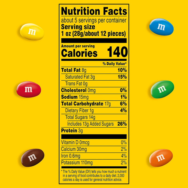 M&M's Peanut Milk Chocolate Pieces, 5.3 oz., 12/Carton (MMM01732)