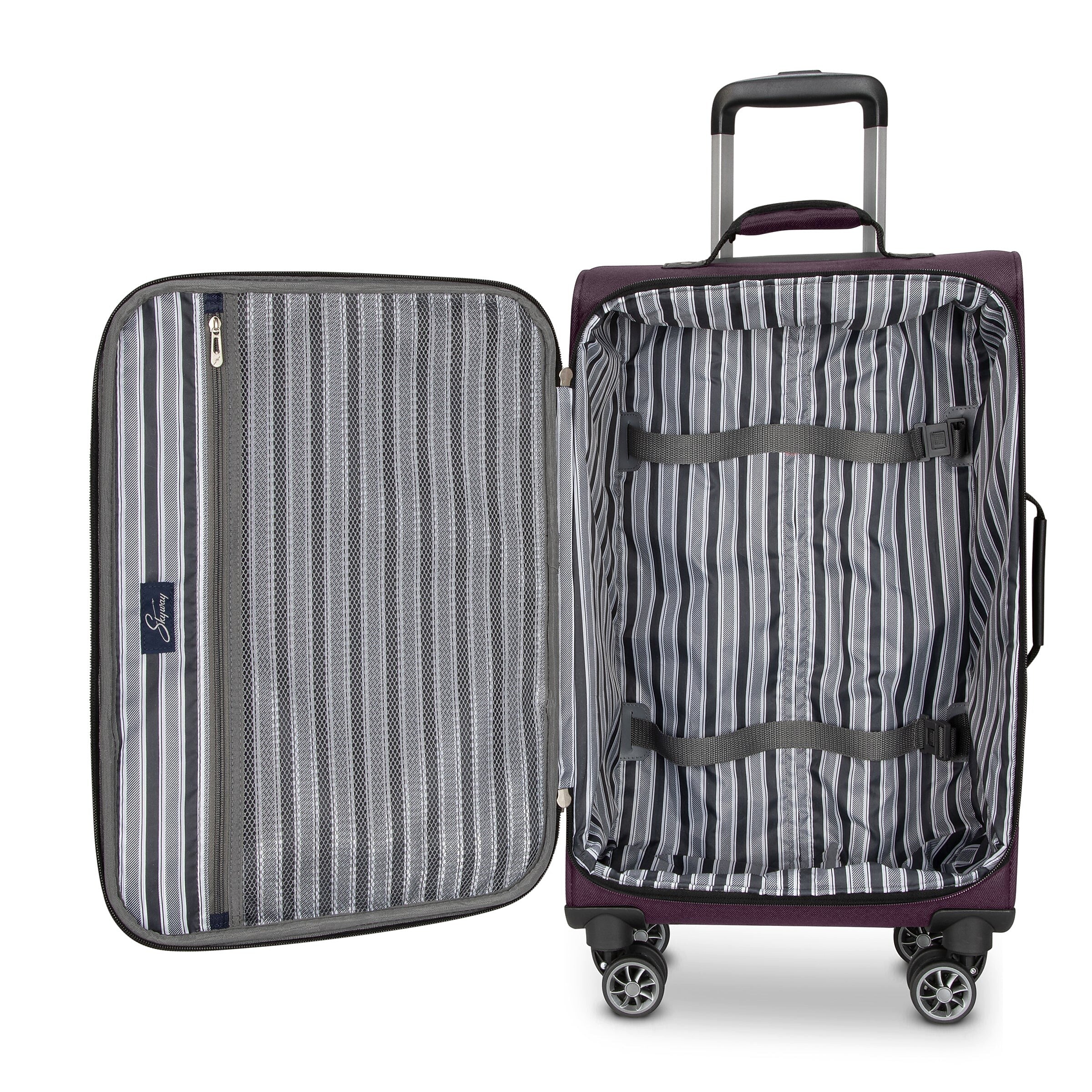 Skyway Luggage Epic 20" Carry-On Suitcase, 8-Wheeled Spinner, Plum (450-20"555-4WB)