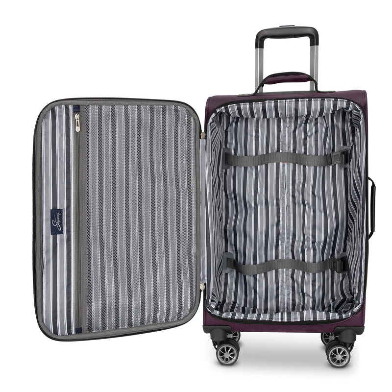 Skyway Luggage Epic 20" Carry-On Suitcase, 8-Wheeled Spinner, Plum (450-20"555-4WB)