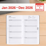 2026 Staples 3.625" x 6.38" Weekly & Monthly Planner, Black (ST12937-26)