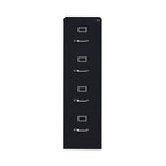 Four-Drawer Economy Vertical File, Letter-Size File Drawers, 15" x 22" x 52", Black