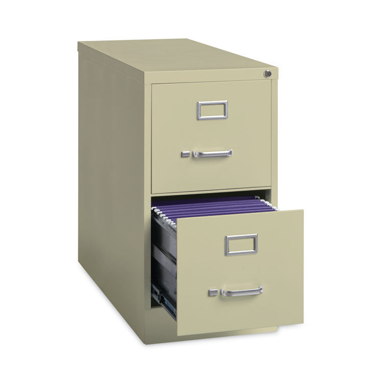 Two-Drawer Economy Vertical File, Letter-Size File Drawers, 15" x 26.5" x 28.37", Putty