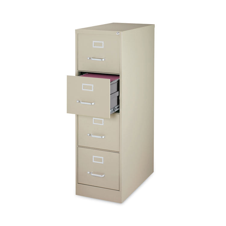 Four-Drawer Economy Vertical File, Letter-Size File Drawers, 15" x 26.5" x 52", Putty