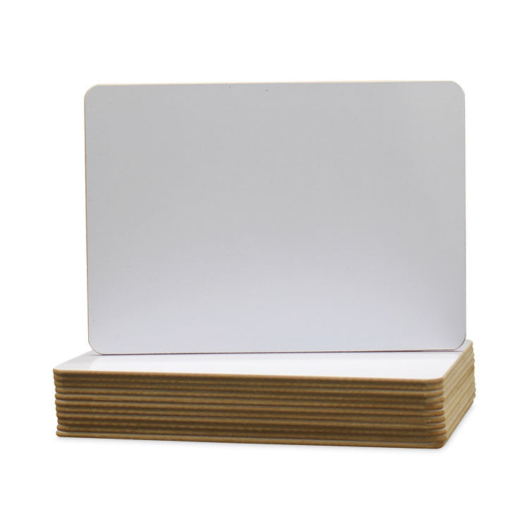 Dry Erase Board, 12" x 9.5", White Surface, 12/Pack