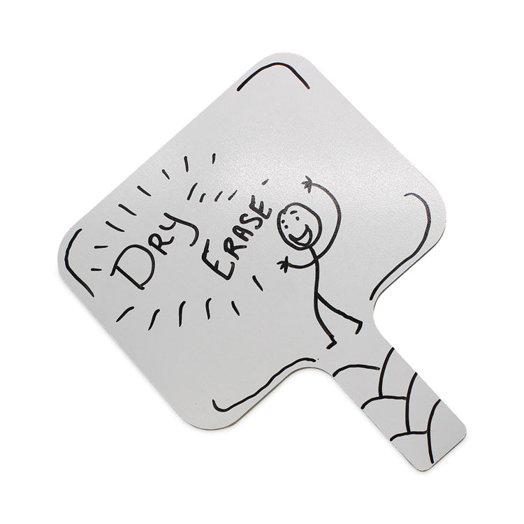 Dry Erase Paddle, 9.75" x 8", White Surface, 12/Pack