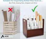 AdirOffice 21-Slot Mobile Roll File, 28.5"H x 30"W x 15.75"D, Mahogany (625-MA-KIT1)