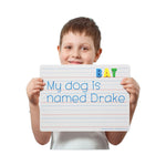 Magnetic Two-Sided Red/Blue Ruled Dry Erase Board, 12" x 9", White Surface, 12/Pack