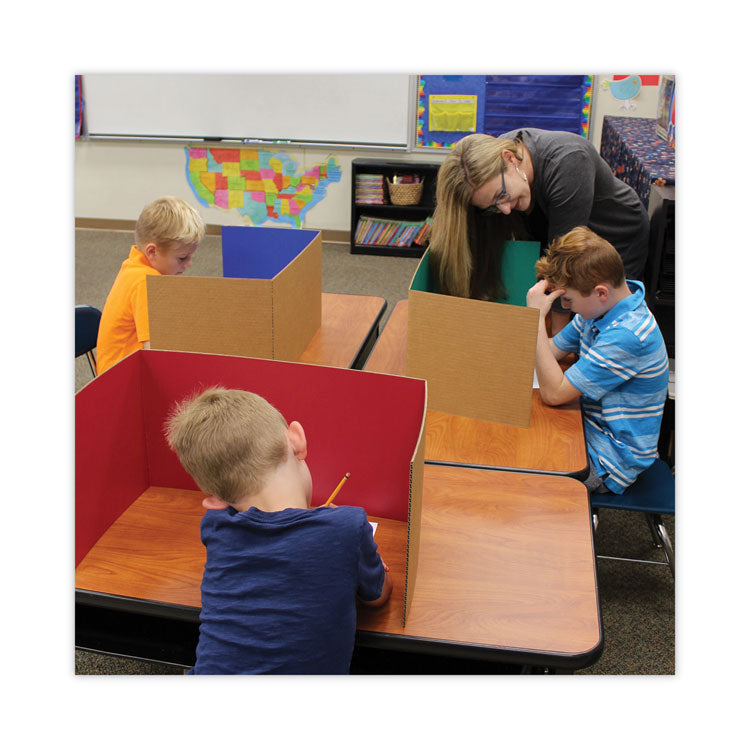 Study Carrel, 48 x 12, Assorted Colors, 24/Pack