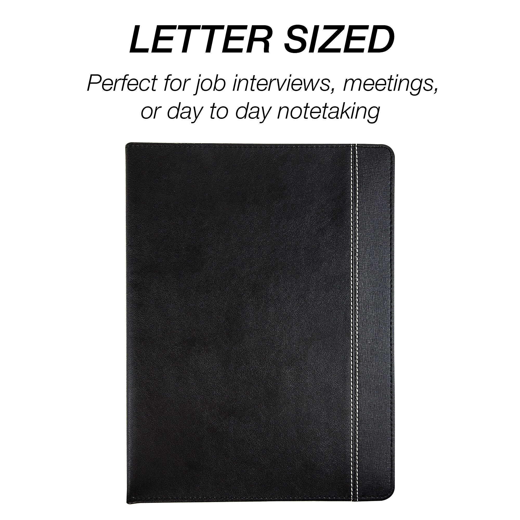 Samsill Slimline Vinyl Padfolio, Black (71220)