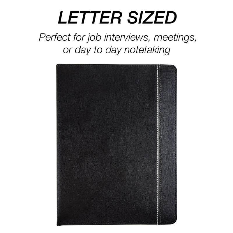 Samsill Slimline Vinyl Padfolio, Black (71220)