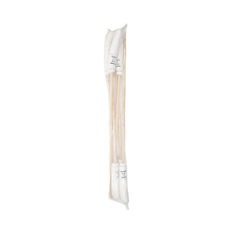 Handle/Deck Mops, #16 White Rayon Head, 48" Natural Wood Handle