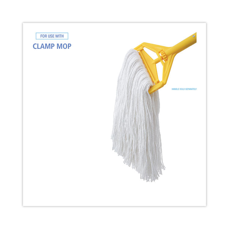 Premium Cut-End Wet Mop Heads, Rayon, 20oz, White, 12/carton