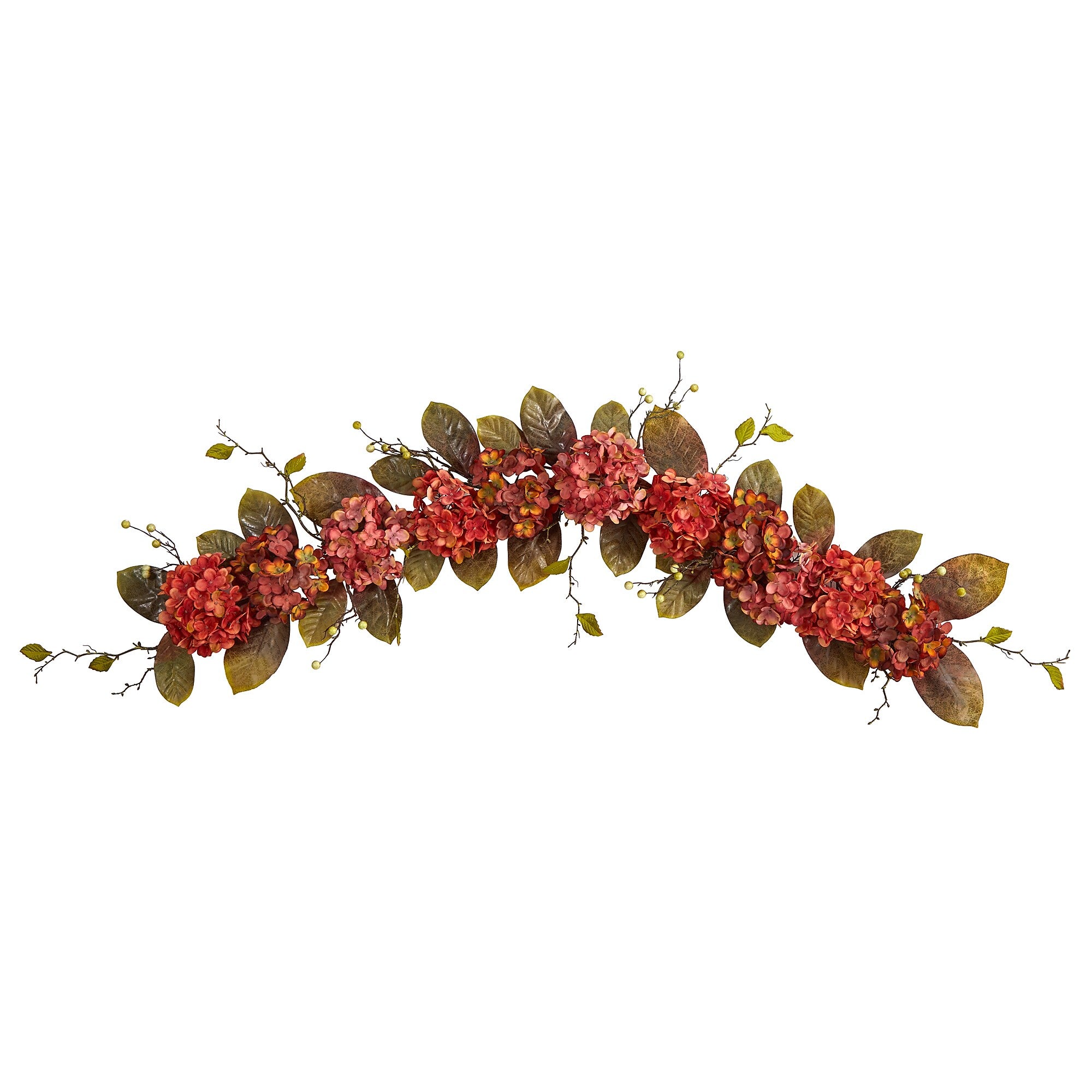 Nearly Natural 6' Fall Hydrangea and Berry Artificial Autumn Garland (W1227)
